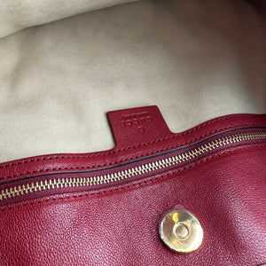 Gucci Interlocking GG 1955 Horsebit Collection Shoulder Bag in Red Leather