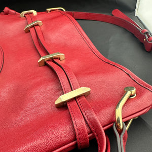 Gucci Interlocking GG 1955 Horsebit Collection Shoulder Bag in Red Leather