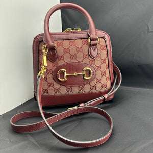 Gucci Horsebit 1955 GG Mini Bag in Burgundy