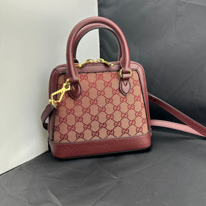 Gucci Horsebit 1955 GG Mini Bag in Burgundy