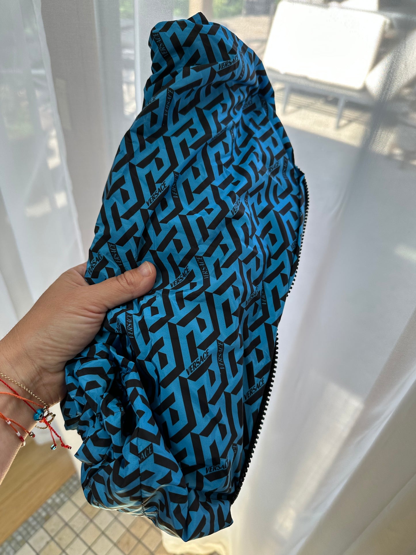 Versace La Greca Printed Nylon Tote Bag