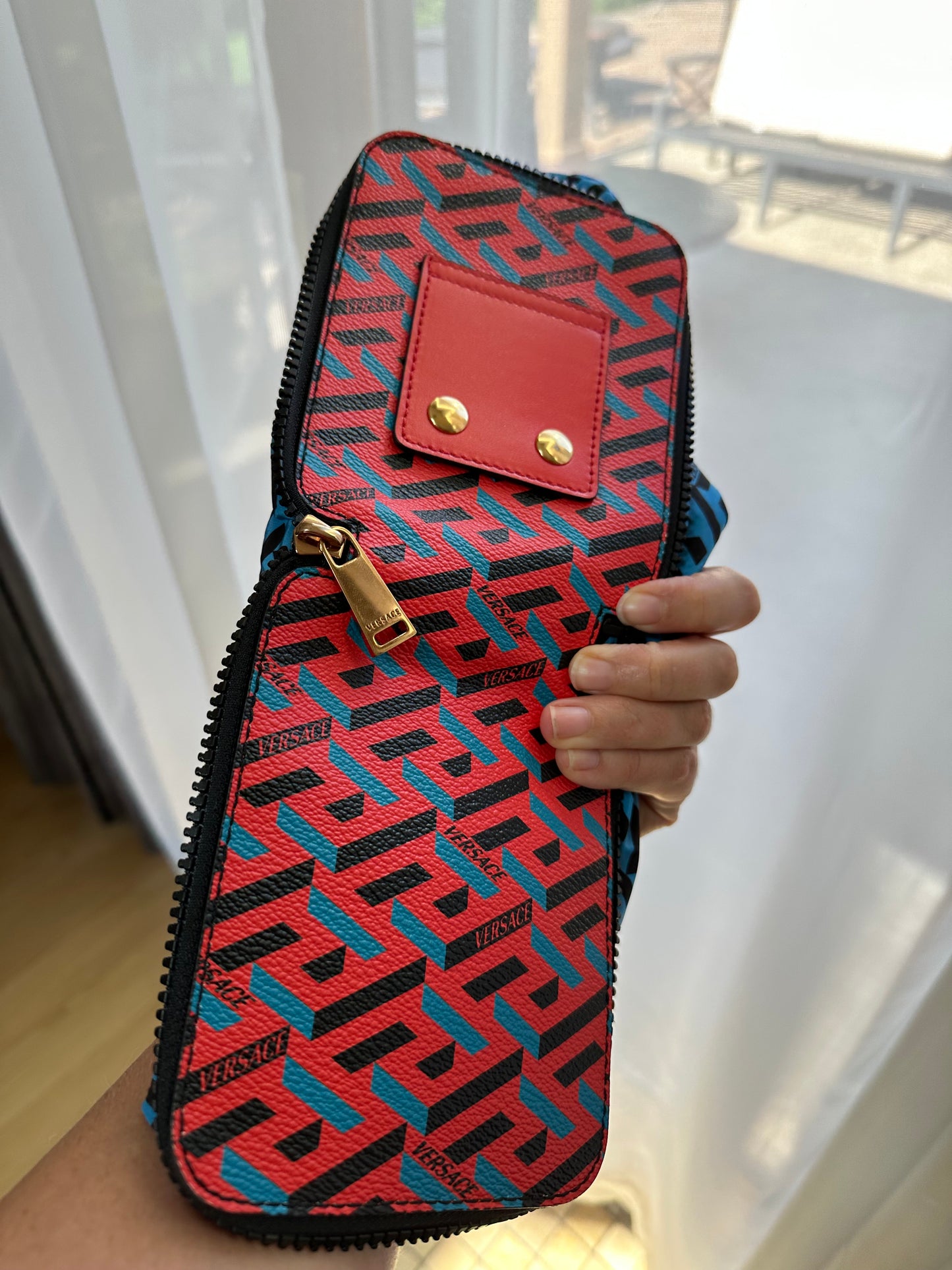 Versace La Greca Printed Nylon Tote Bag