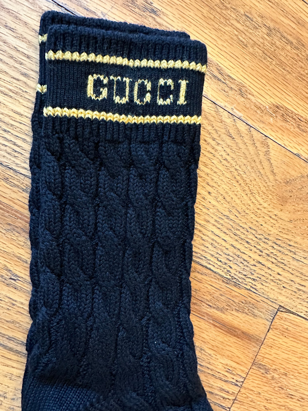 Gucci Black Wool Knit Socks