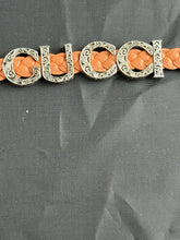 Load image into Gallery viewer, Gucci Garden Leather Bracelet with Silver Logo