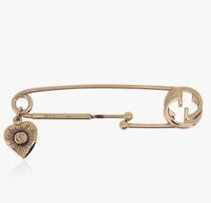 Gucci Single Safety Pin Earring with Heart