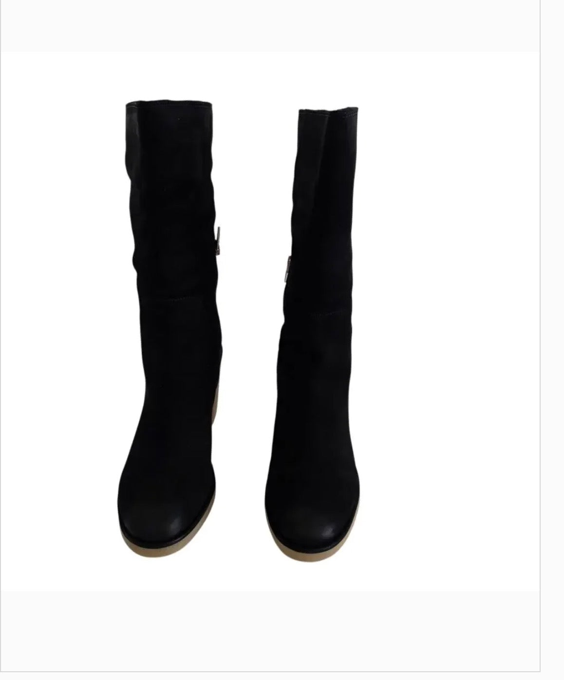 Dolce Vita Black Suede Leather Caddie Plush Faux Shearling Lined Plush Round Toe