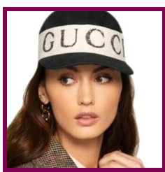 Gucci Canvas Baseball Hat with LOGO Headband in Black