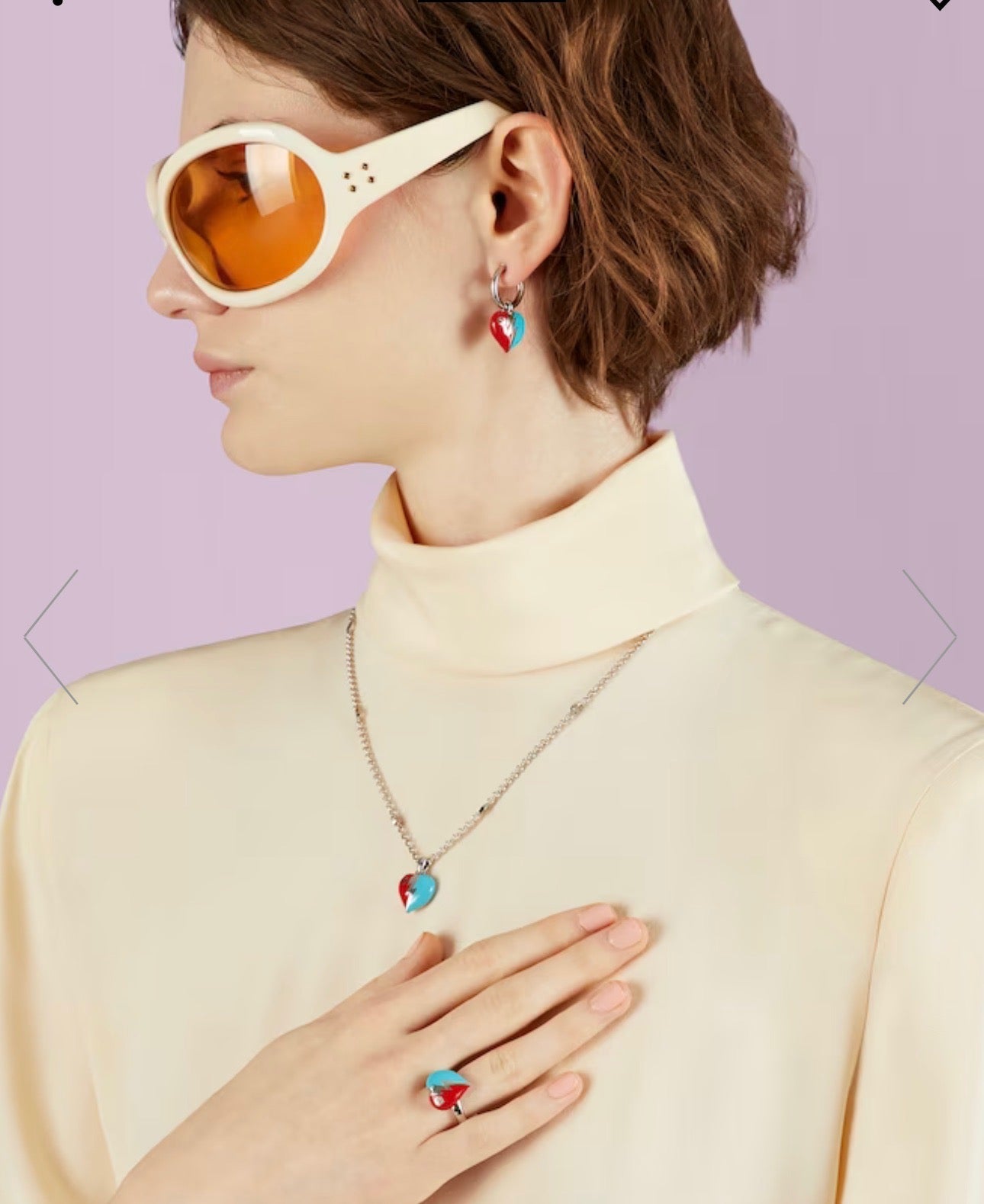 Gucci Interlocking G Heart Lightning Charm Ring