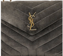 Load image into Gallery viewer, Saint Laurent Small Loulou Chain Bag in Storm