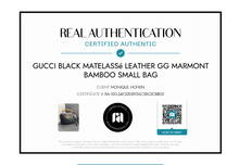 Load image into Gallery viewer, Gucci Black Matelassé Leather GG Marmont Bamboo Small Bag