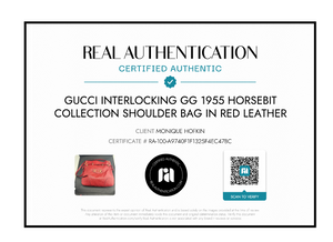 Gucci Interlocking GG 1955 Horsebit Collection Shoulder Bag in Red Leather