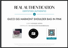 Load image into Gallery viewer, Gucci GG Marmont Shoulder Bag in Pink with Real Authentication Certificate