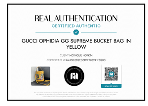 Gucci Ophidia GG Supreme Bucket Bag in Yellow