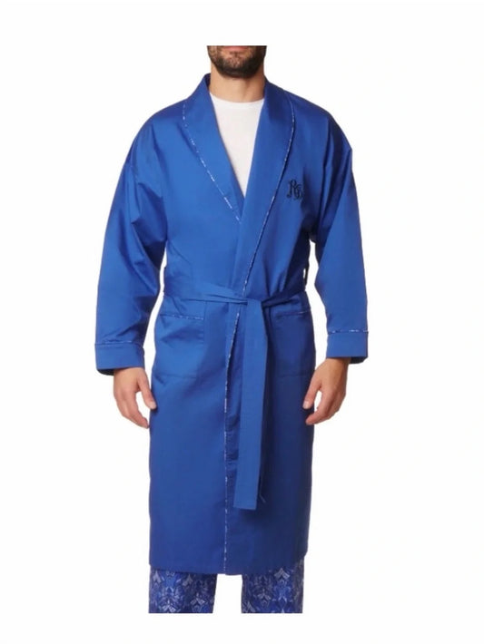 Robert Graham Men's Cobalt Blue Robe Coat with Monogram NWT L/XL