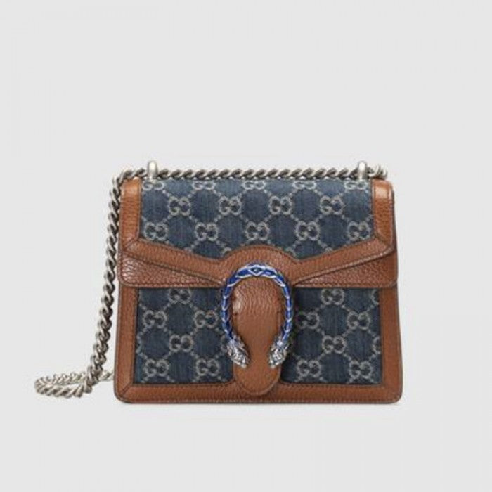 Menagerry pouch vokse op Gucci Mini Dionysus Shoulder Bag in Blue Denim – Gavriel.us