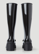 Load image into Gallery viewer, Gucci Horsebit Knee-High Rubber Boots in Black
