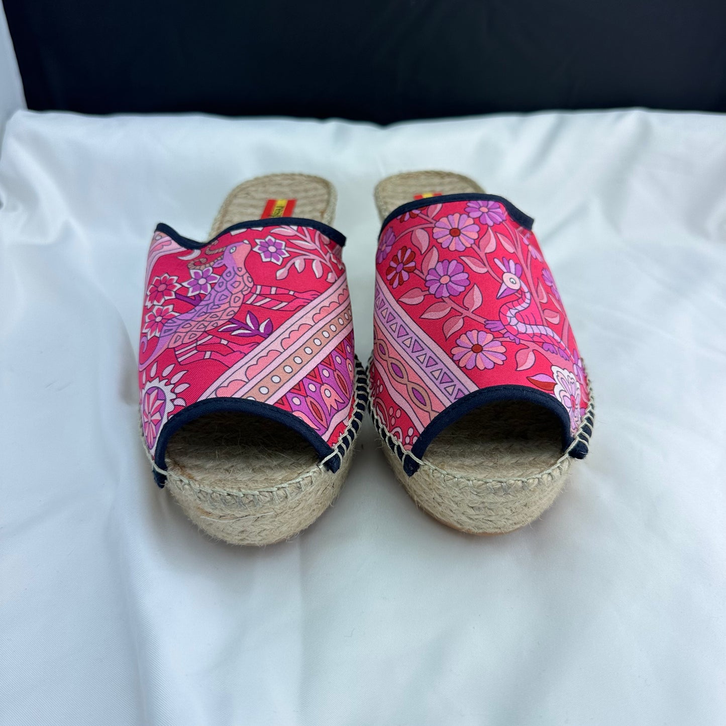 Respoke Printed Wedge Heel Espadrille Sandals ISABEL FUSCHIA