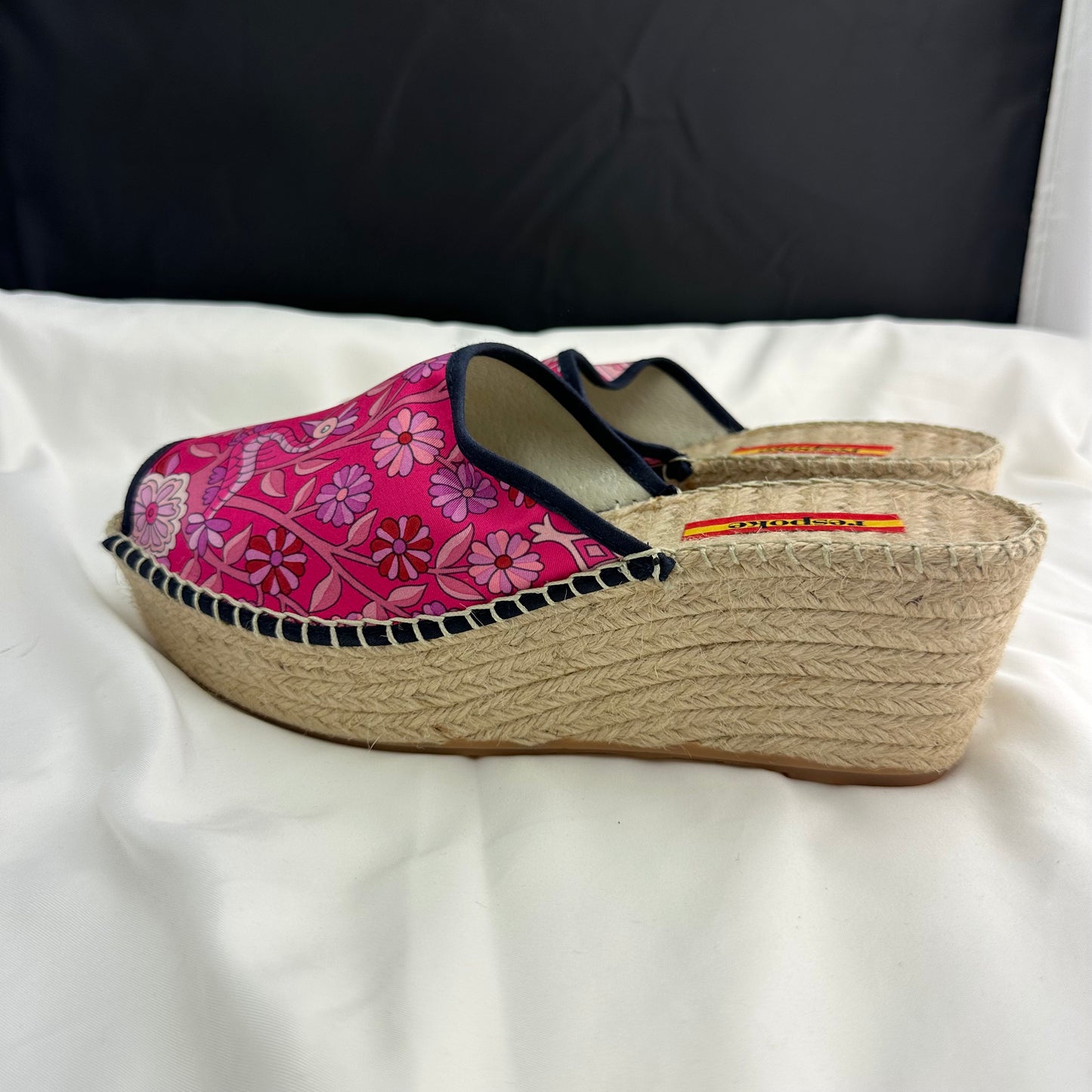 Respoke Printed Wedge Heel Espadrille Sandals ISABEL FUSCHIA