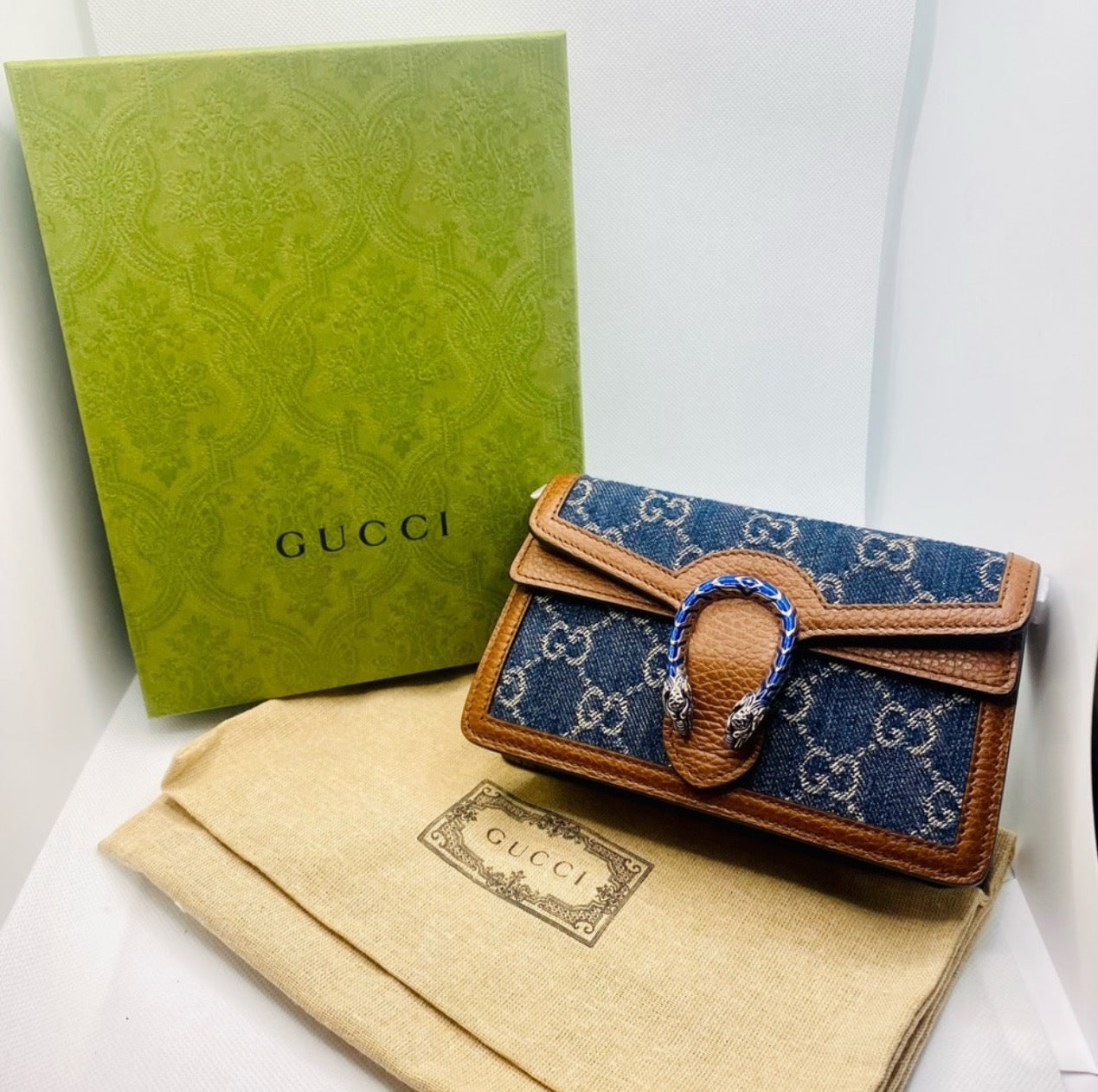 Gucci Dionysus Blue Denim Super Mini Shoulder Bag – Queen Bee of