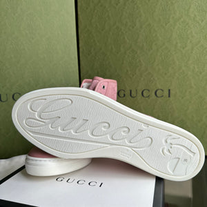 Gucci GG Miro Soft Canvas and Leather High-Top Sneakers in Pink and White