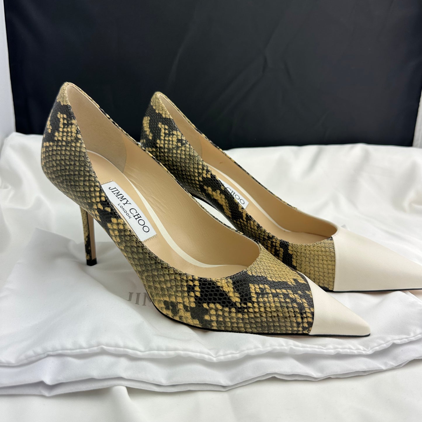 Jimmy Choo Leather Pattern Print Love 85 Pointed Pumps