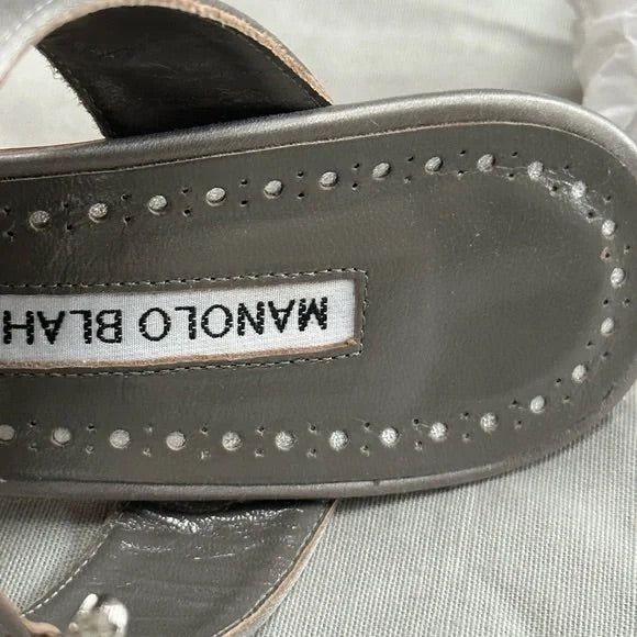 Manolo Blahnik Gray Satin Heel