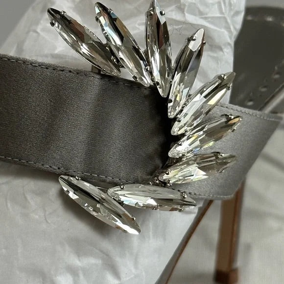 Manolo Blahnik Gray Satin Heel