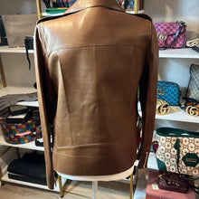 Load image into Gallery viewer, PREOWNED Gucci Leather Moto Jacket in Fawn Brown Size 42