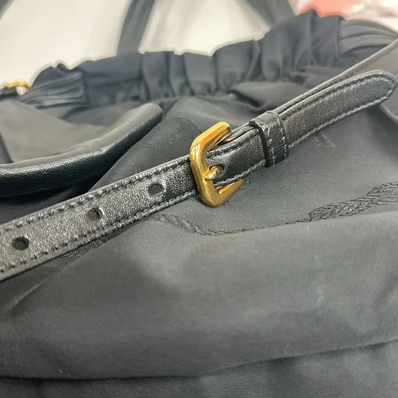 PREOWNED PRADA Vintage Nylon 2-way Bag with Side Ribbon in Black