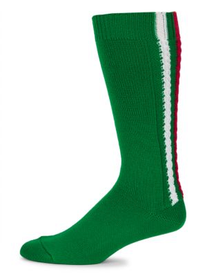 Gucci Web Braidback Wool Socks in Green