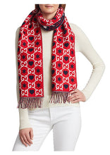 Load image into Gallery viewer, Gucci GG Hearts Scarf in Red