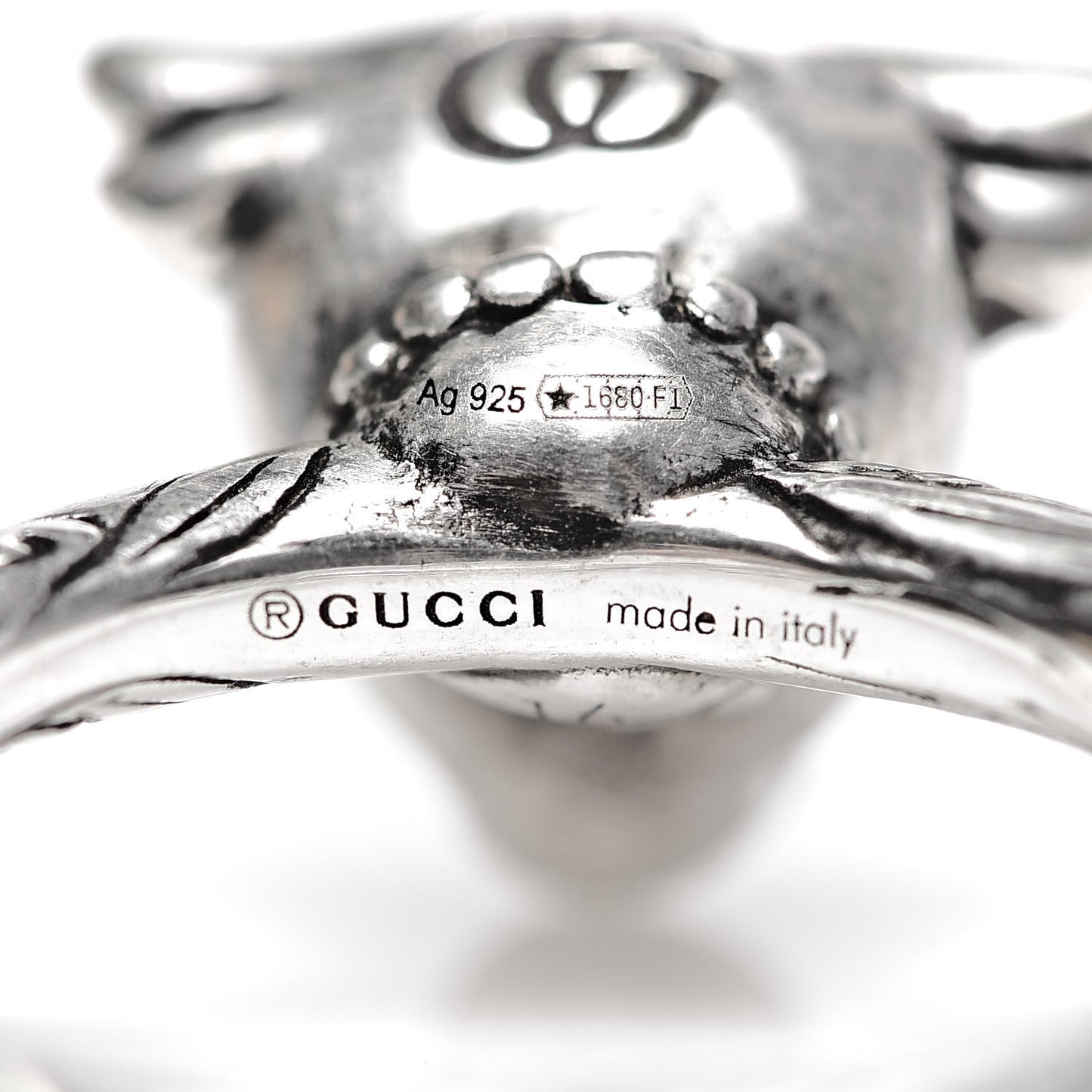 Gucci Anger Forest Bulls Head Ring in Sterling Silver