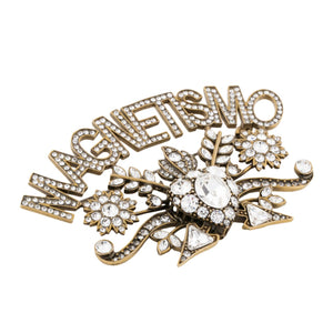 Gucci Magnetismo Crystal Brooch in Gold