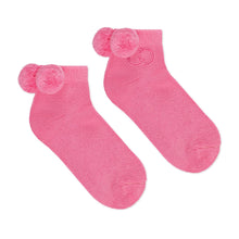 Load image into Gallery viewer, Gucci Cotton Ankle Socks with Pom-poms in Pink