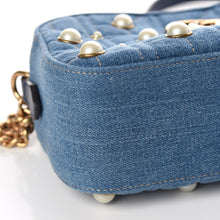 Load image into Gallery viewer, Gucci Matelassé GG Marmont Pearl Shoulder Bag in Denim
