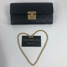 Load image into Gallery viewer, Gucci Padlock Continental Wallet on a Chain in Black