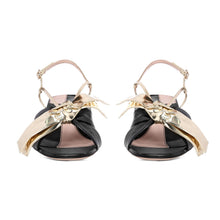 Load image into Gallery viewer, Gucci Leather Mid-heel Sandal With Bow in Black