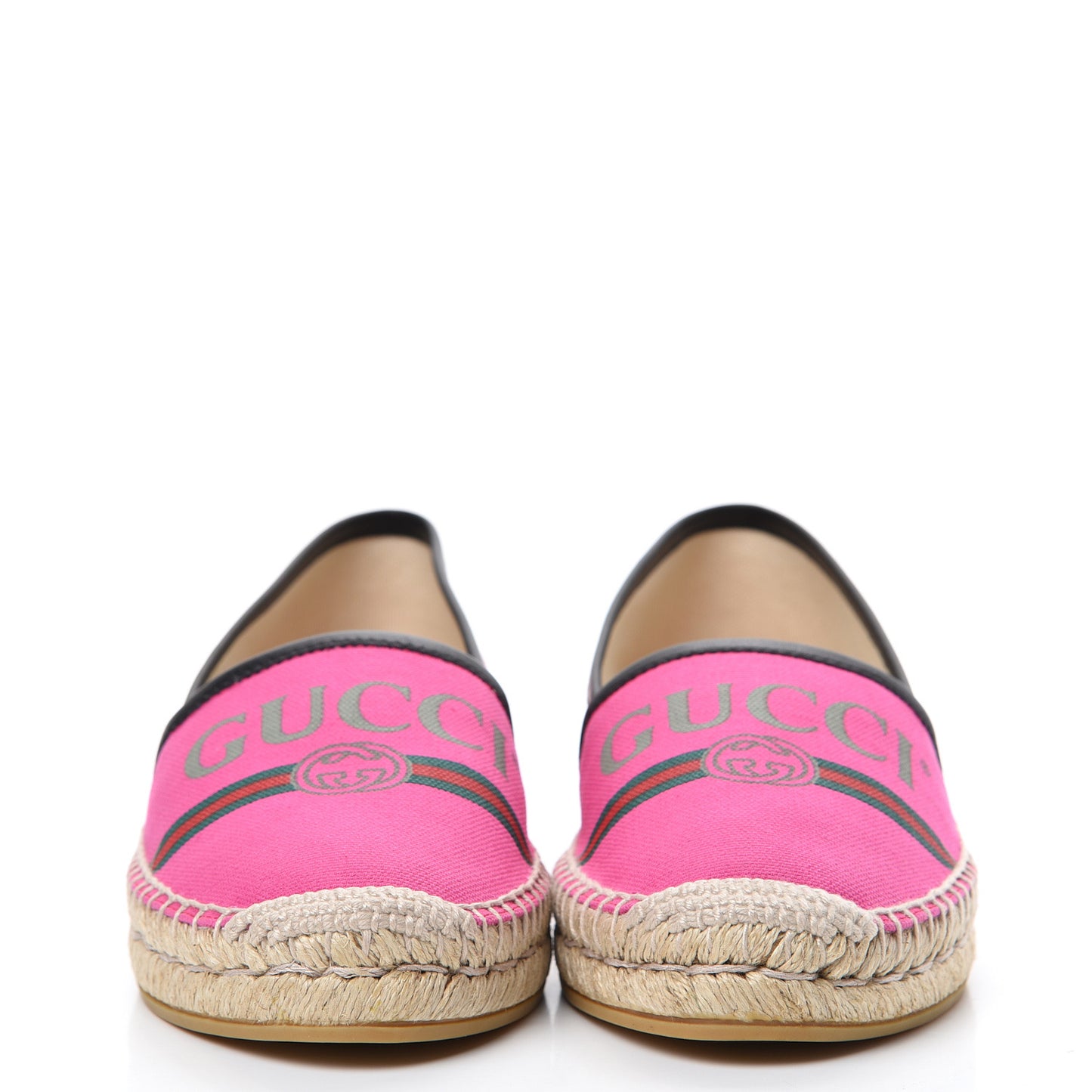 Gucci Printed Canvas Espadrille Flats in Fuchsia