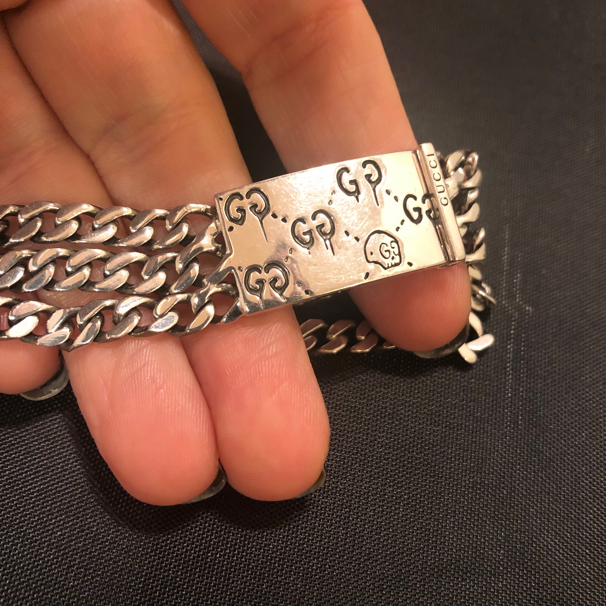 Gucci Ghost Chain Bracelet in Sterling Silver Gavriel.us