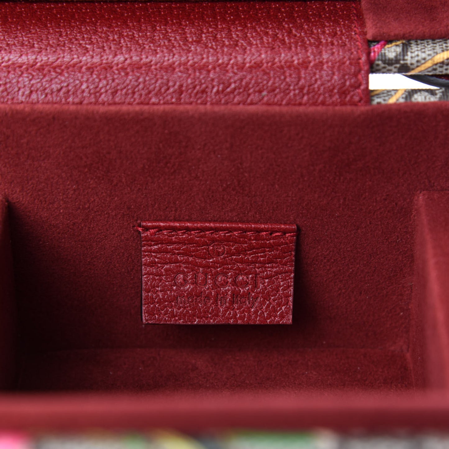 Gucci GG Supreme Monogram Flora Padlock Jewelry Case in Red