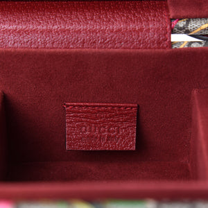 Gucci GG Supreme Monogram Flora Padlock Jewelry Case in Red