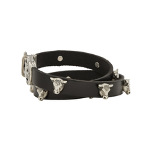 Load image into Gallery viewer, Gucci Anger Forest Double Wrap Leather Bracelet in Black