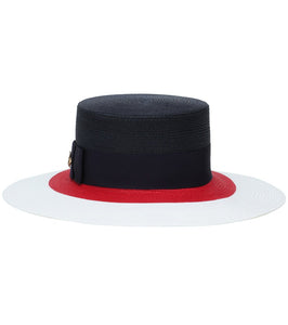 Gucci Papier Wide Brim Hat in Blue Red and White