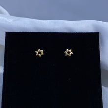 Load image into Gallery viewer, 14K Yellow Gold Star of David Post Earrings