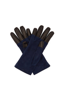 Gucci GG Suede and Leather Gloves in Viola
