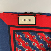 Load image into Gallery viewer, Gucci Two-toned Horse-bit Pocket Square in Red