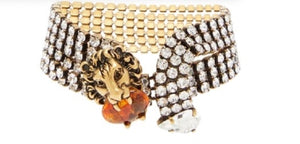 Gucci Crystal Lion Head Bracelet