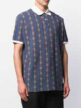 Load image into Gallery viewer, Gucci Horse-bit Chain Print Polo Shirt in Blue