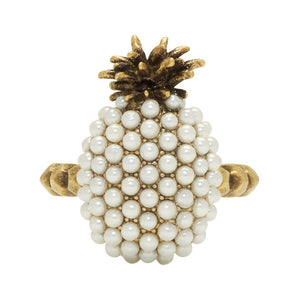 Gucci Pearl Pineapple Ring in Gold