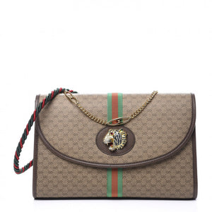 Gucci Rajah Monogram Web Shoulder Bag in Brown
